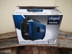Der Scheppach SG2500i gut verpackt im Karton